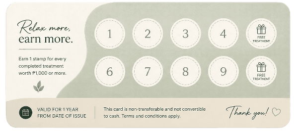 Chai Spa loyalty card back